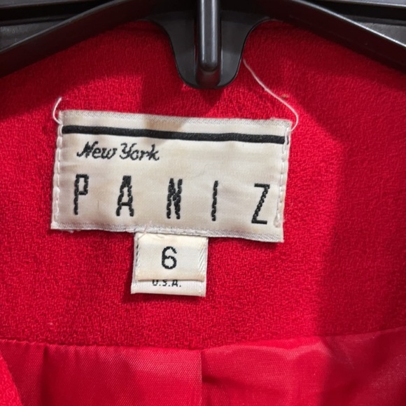 Vintage fitted red wool crepe blazer - Picture 2 of 6